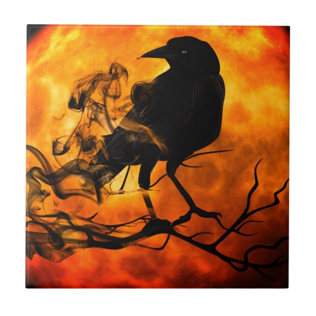 Halloween natträden kakelplatta (Framsidan)