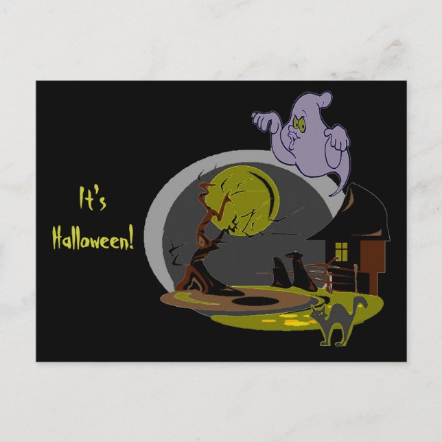 Halloween Nattvykort Vykort (Framsida)