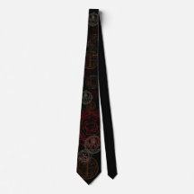 Halloween Neck Tie med Sälar och kretsar av magic