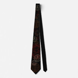 Halloween Neck Tie med Sälar och kretsar av magic Slips