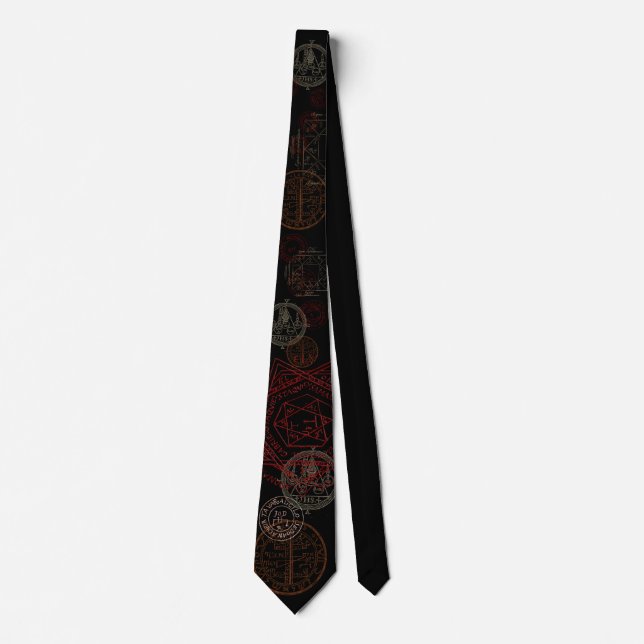 Halloween Neck Tie med Sälar och kretsar av magic Slips (Framsida)