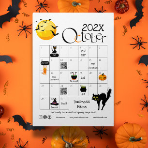 Halloween-nedräkning av annonskalenderns cute-ikon reklamblad