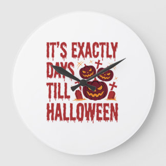 Halloween Nedräkning Pumpa Kyrkogård Skräck Typo Stor Klocka