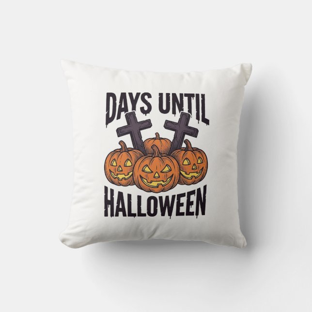 Halloween Nedräkning Skjorta Vintage Pumpa Design_ Kudde (Framsida)