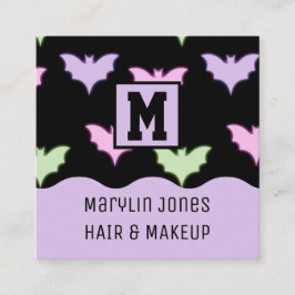 HALLOWEEN NEON FLADDERMÖSS FYRKANTIGT VISITKORT