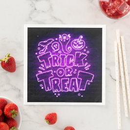 Halloween Neon Glow look Lila Trick Treat Party Pappersservett