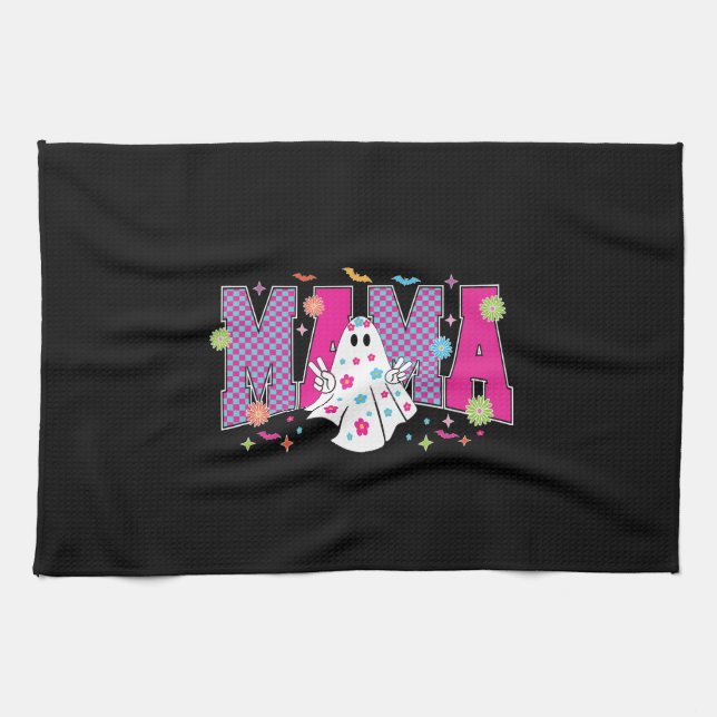 Halloween Neon Mamma Mini Kökshandduk (Horisontell)