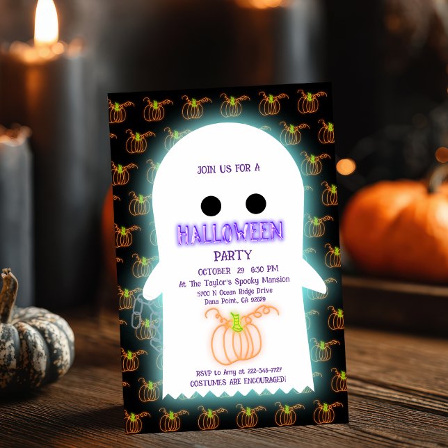 Halloween Neon Party-inbjudan Inbjudningar (Skapare uppladdad)