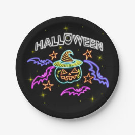 Halloween Neon Se Pumpkin Hat Fladdermöss Party 7"