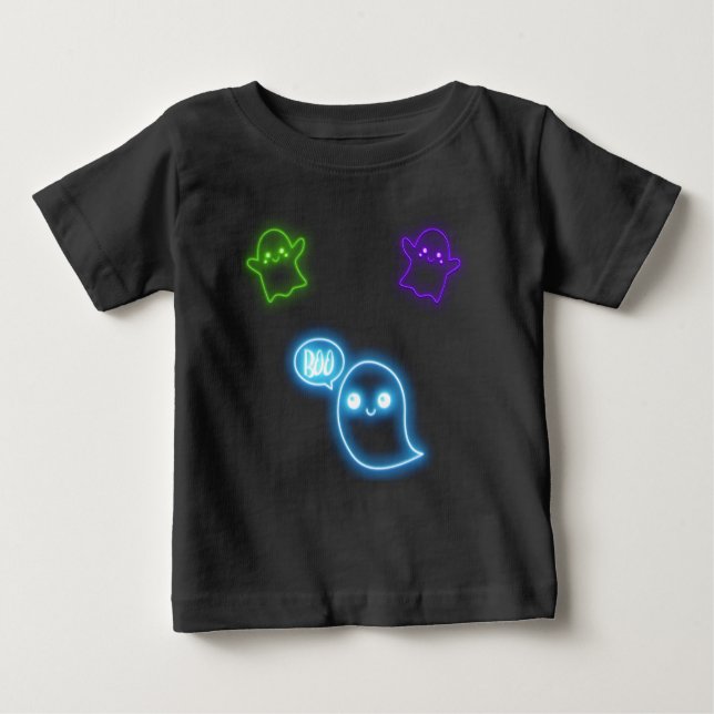 Halloween Neon Spöken T Shirt (Framsida)