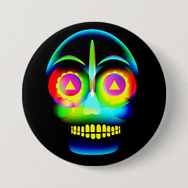 Halloween Neon Titta blått Gult med ljusskal Knapp