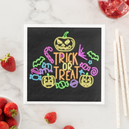 Halloween Neon Utseende Bus eller Godis Party  Pappersservett