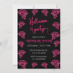Halloween Neon Vampyre Party-inbjudan Inbjudningar