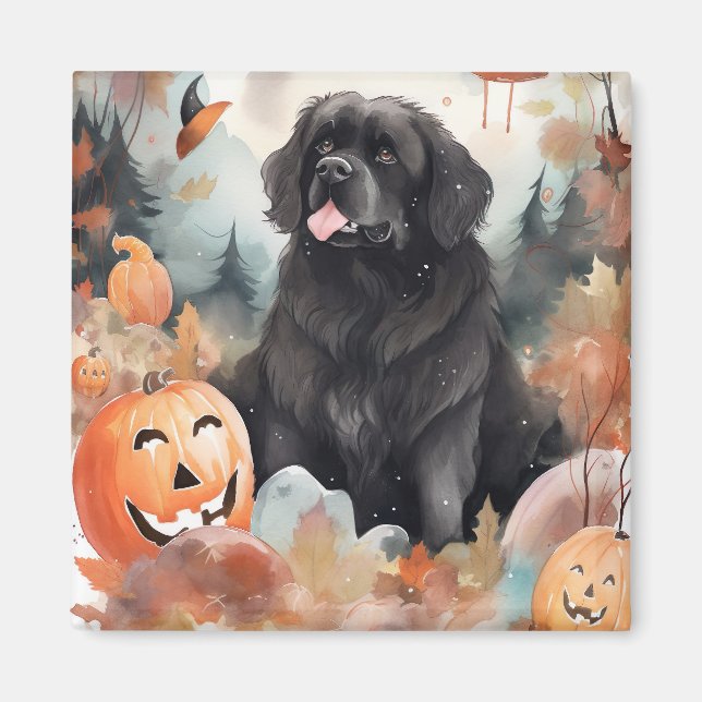Halloween Newfoundland med pumpor Magnet (Framsidan)