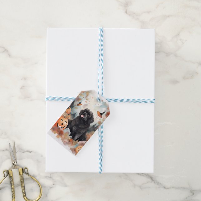 Halloween Newfoundland med pumpor Presentetikett (Med Snöre)