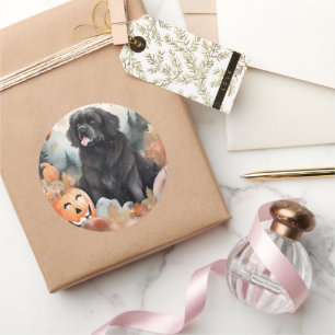 Halloween Newfoundland med pumpor Runt Klistermärke