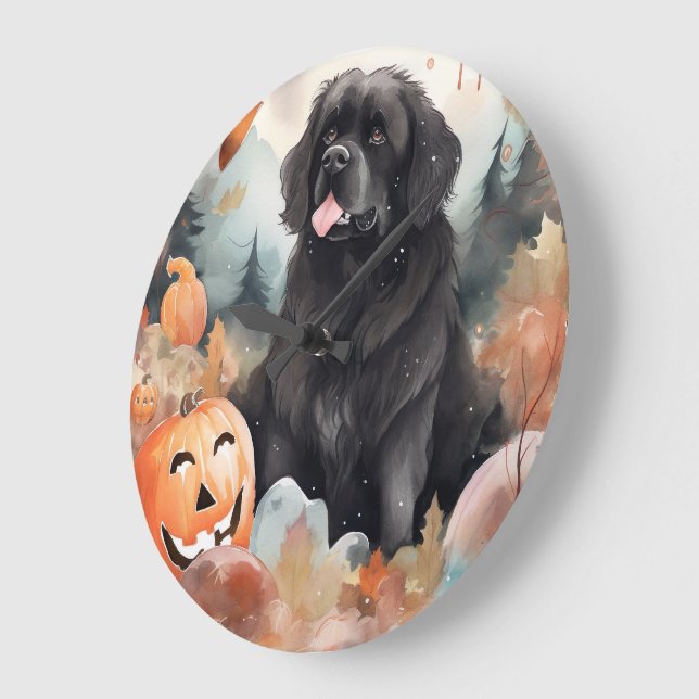 Halloween Newfoundland med pumpor Stor Klocka (Vinkel)