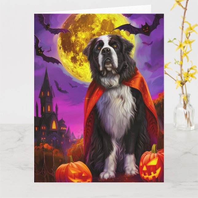 Halloween Newfoundland Vampyr Pumpor Skräck Kort (Gul blomma)