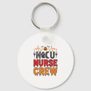 Halloween NICU Sjuksköterska Crew Vintage Typograp Nyckelring