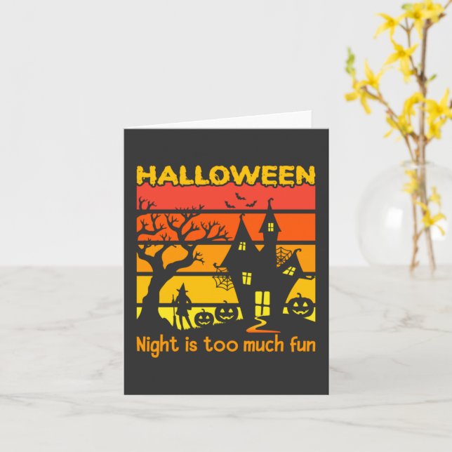 Halloween Night är för mycket kul Kort (Gul blomma)