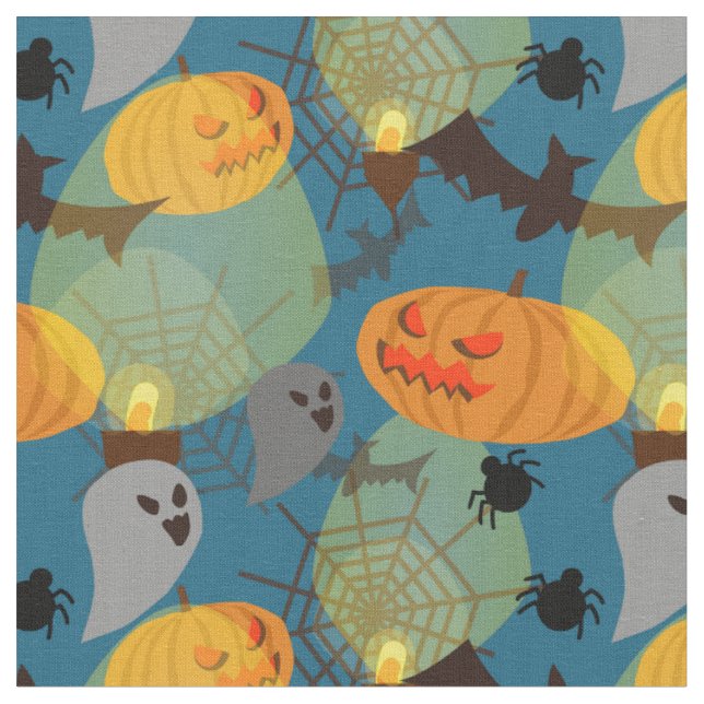 Halloween Night Blue Tyg (Närbild)