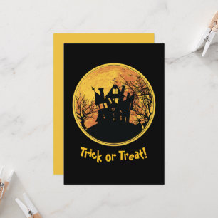 Halloween Night Bus eller godis Full Moon House Kort