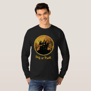Halloween Night Bus eller godis Full Moon House T Shirt
