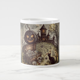 Halloween Night : Den skrämmande svarta pumpavakt Jumbo Mugg