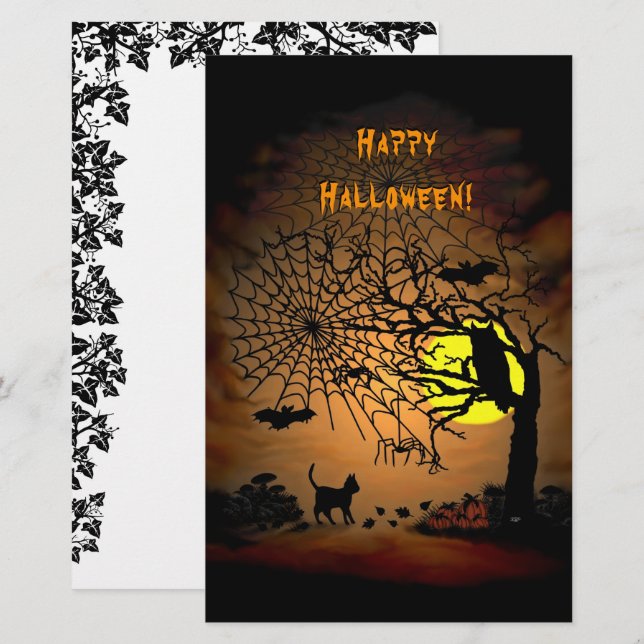 Halloween Night Happy halloween! Brevpapper  (Fram/baksida)