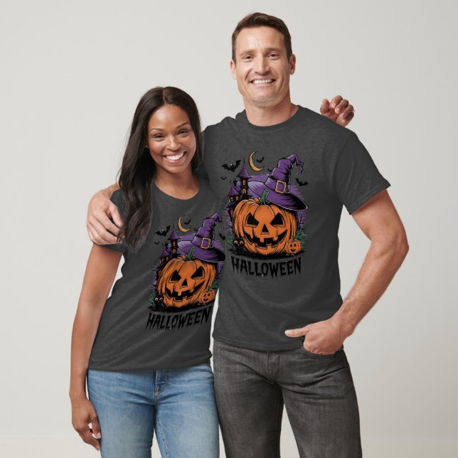 Halloween Night Magic: Jack-o'-Lantern Witch T Shirt (Unisex)