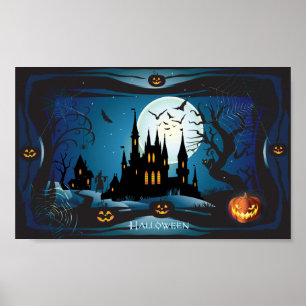 Halloween Night Magic trick or-treat Ligcape Poster