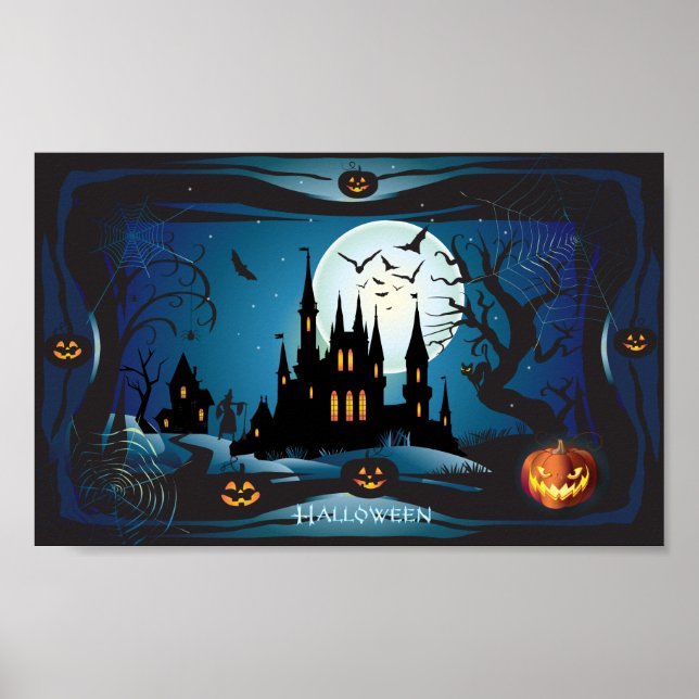 Halloween Night Magic trick or-treat Ligcape Poster (Framsidan)