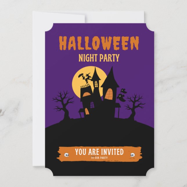 Halloween Night Party Inbjudan (Framsida)