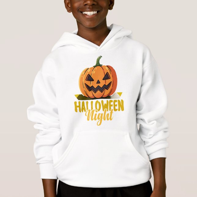 Halloween Night Pumpkin Glow Tee on Kid's 50/50 Ne (Framsida)