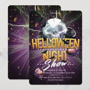 Halloween Night Show Disco Döskalle Inbjudningar
