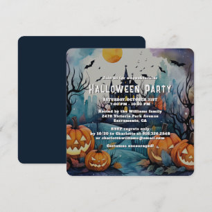 Halloween Night Spooky Halloween fest Inbjudningar