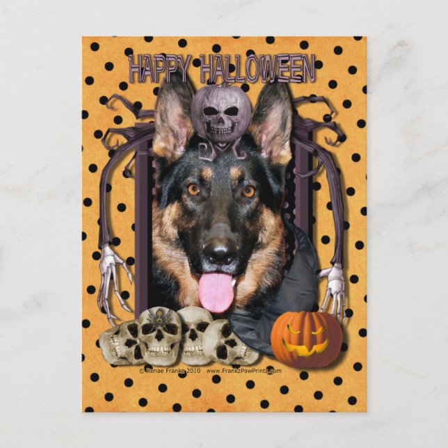 Halloween Nightmare - German Shepherd - Kuno Vykort (Framsida)