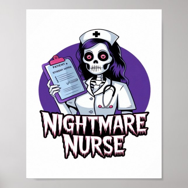 Halloween Nightmare Nurse Classic T-Shirt Poster (Framsidan)