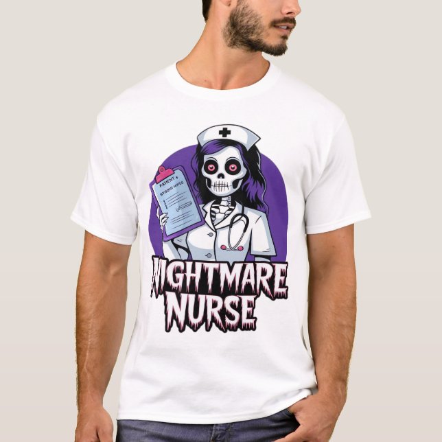 Halloween Nightmare Nurse Klassisk T-Shirt (Framsida)