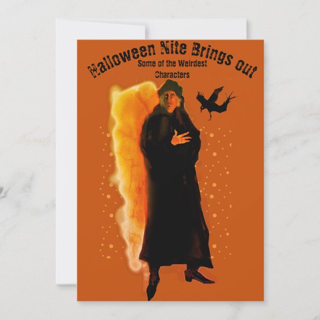 Halloween Nite Party Mysterious Character Inbjudningar (Framsida)