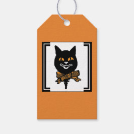 HALLOWEEN NOUVEAU BLACK CAT Gift Märkre Presentetikett
