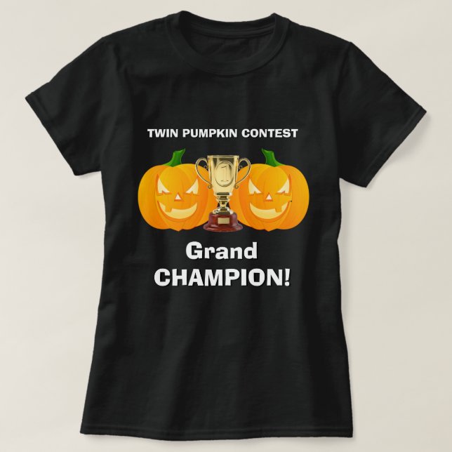 HALLOWEEN novelty sport TWIN PUMPKIN TÄVLING CHAMP T Shirt (Design framsida)