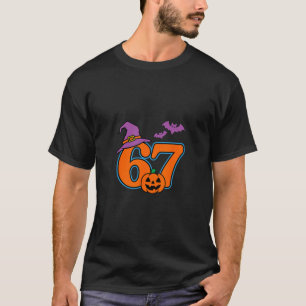 Halloween Nummer 67 Ts Pumpa Häxa Hatt T Shirt