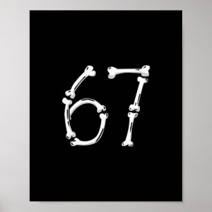 Halloween Nummer 6 7 Ben Skelett Dräkt Poster