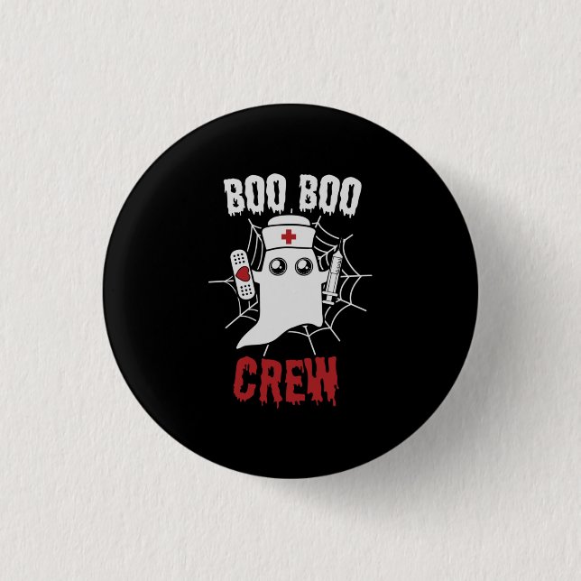 Halloween Nurse Boo Boo Crew Birthday Knapp (Framsida)