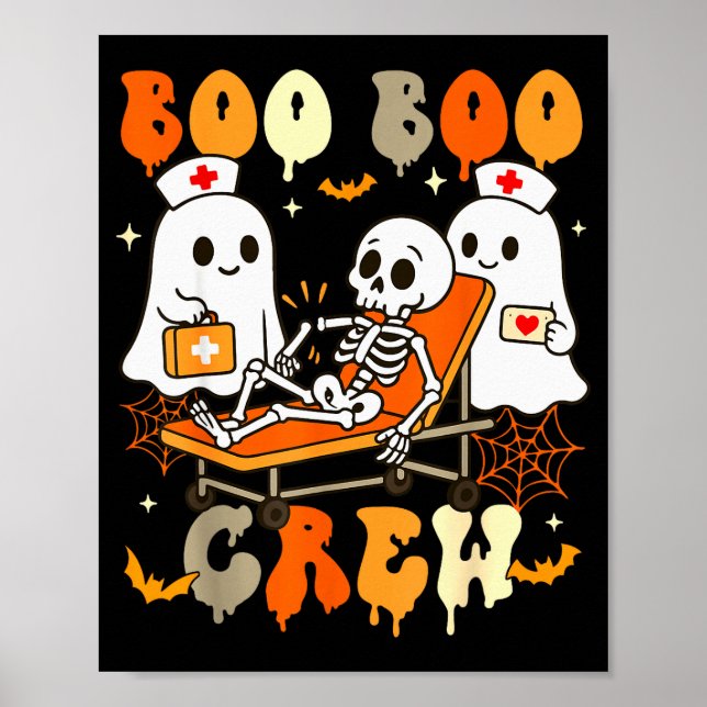Halloween Nurse Boo Boo Crew Ghost Doctor Paramedi Poster (Framsidan)