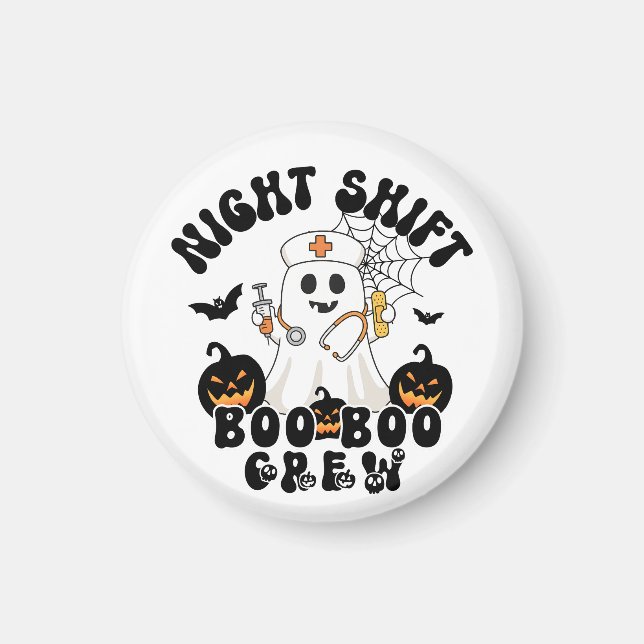 Halloween Nurse - BOO BOO Crew Ghost Magnet (Framsidan)