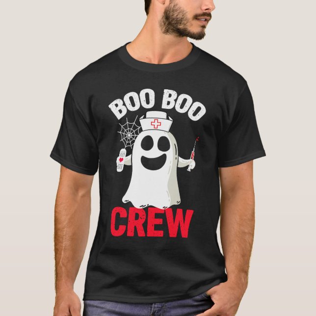 Halloween Nurse Boo Costume Manar Boo Boo Crew Nur T Shirt (Framsida)