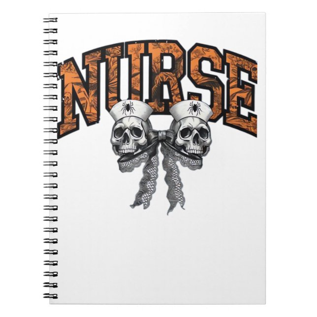 Halloween Nurse Coquette Bow Classic T-Shirt Anteckningsbok (Framsidan)