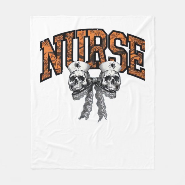 Halloween Nurse Coquette Bow Classic T-Shirt Fleecefilt (Framsidan)